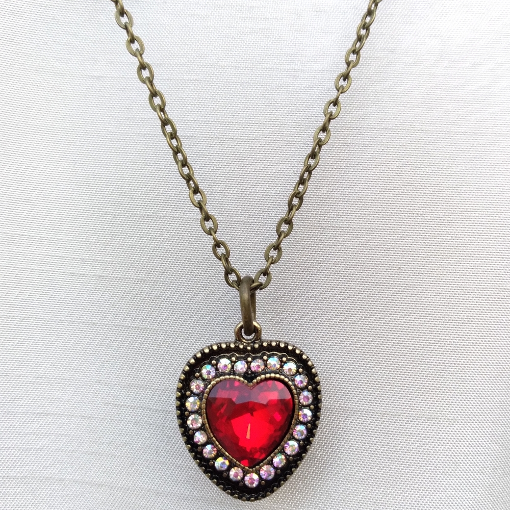 Red Necklaces | Women Pendant Red Heart Necklace Length 18 Inches